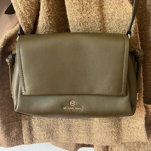 Michael Kors olive green leather purse and leather olive green wallet.
